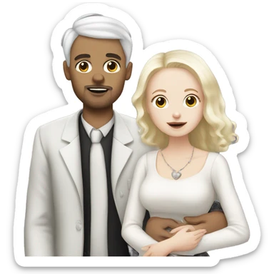 Gothic white wife white husband and light skin baby  sticker