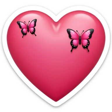 Really cool heart emoji for my sexy girlfriend that’s mainly  red & black. With just tiny hot pink butterflies on it.  sticker