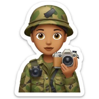 
wildlife photographer, camouflage clothe sticker
