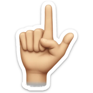 Index finger pointing upward, showing the back of the hand while doing so.
 sticker
