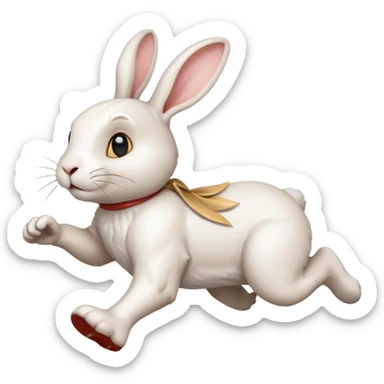 White rabbit running I’m late emoji  sticker