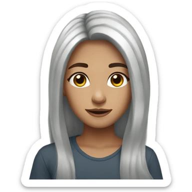 Long hair, tanish, girl, freckles, brown hair, brown eyes sticker