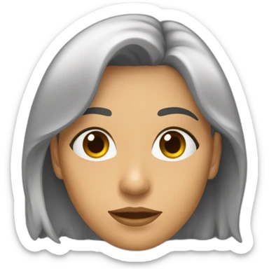 mujer pelo castaño hasta los hombros con anteojos cuadrados y ojos castaños sticker