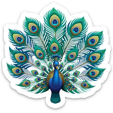 peacock feathers emoji sticker