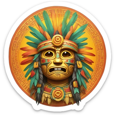 Huitzilopochtli God and Sun sticker
