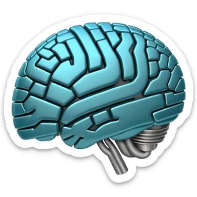 3D circuit board brain sticker