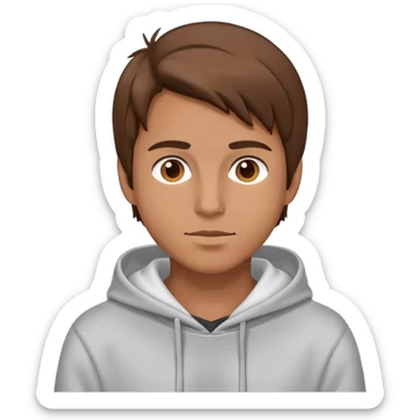 marketing guy with hoodie and brown hair sticker