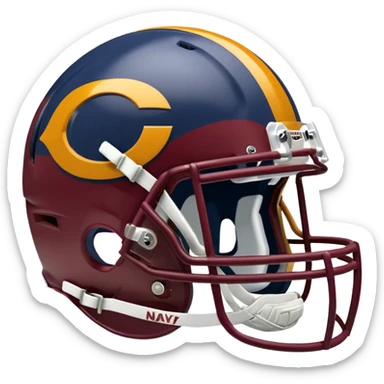 Washington commanders, football helmet facing Chicago Bears football helmet sticker