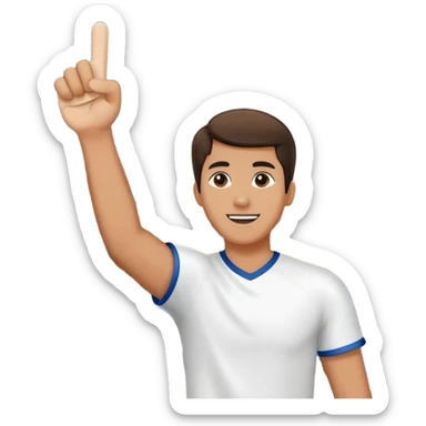 person cheering at a sports game, holding a foam finger or waving, stadium background sticker