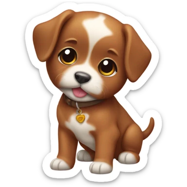 A cute puppy with toffee sticker