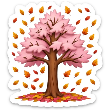 light pink autumn tree sticker