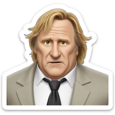 Depardieu qui rigole bourre sticker