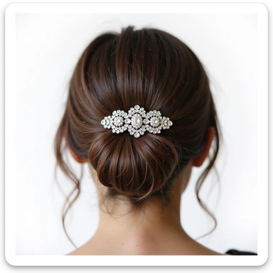 realistic hairclip with diamond accents, photorealistic, isolated, no hair, neutral background sticker