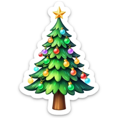 Christmas tree with lights sticker