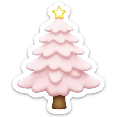White Christmas tree with light pink ornaments sticker