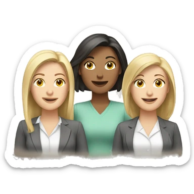 Three Caucasian female coworkers  sticker