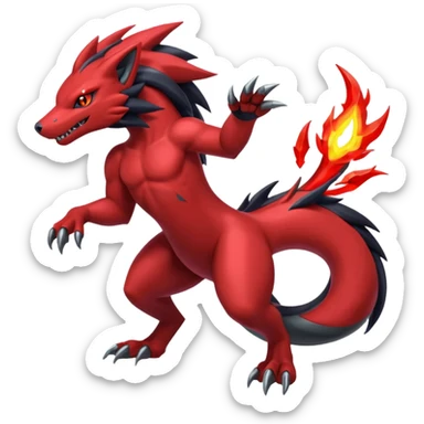  Shiny red Zoroark-Salandit-Zekrom-fusion sticker