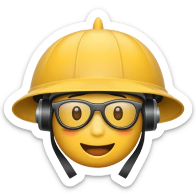 Erstelle mir einen Fallschirmspringer im emoji style mit Helm und Brille auf dem kopf und einem Tuch vor dem mund sticker
