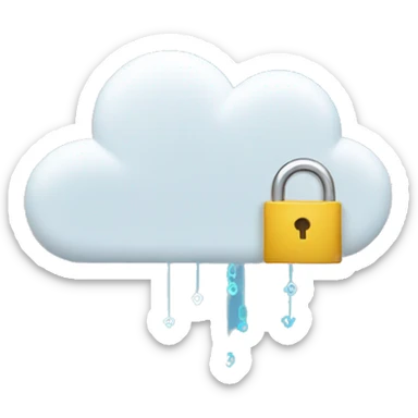 Cloud with a Lock and Data Streams Emoji
 sticker