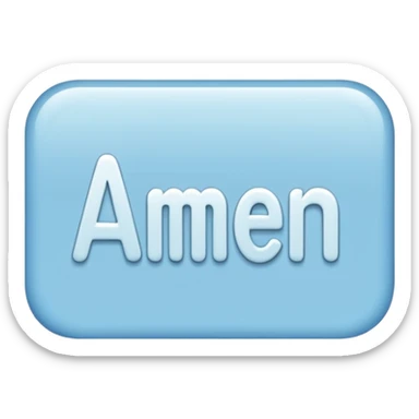 light blue word "AMEN" simple font in rectangle sticker