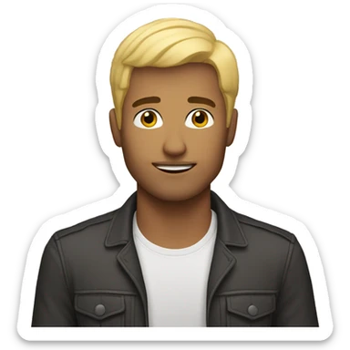 Blonde man with Latino man sticker