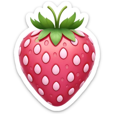 Pink strawberry with heart polka dots sticker