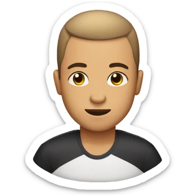 Person getting a buzzcut  sticker