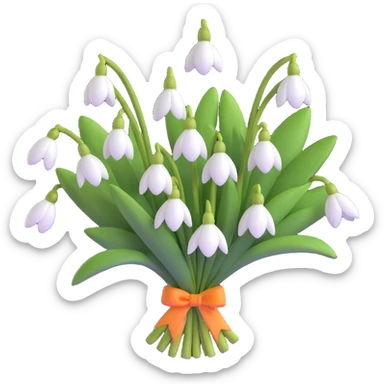 bouquet of snowdrop flowers sticker