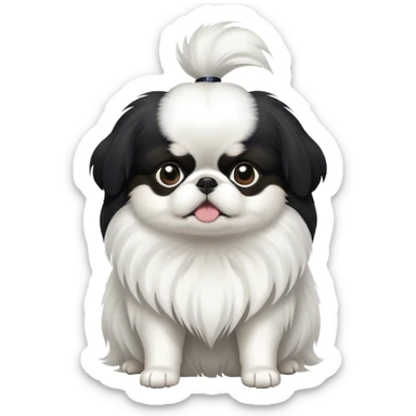 japanese chin black and white sticker