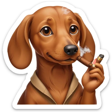 A daschund smoking sticker