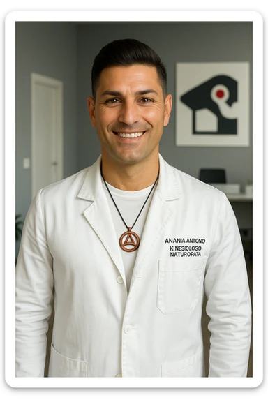 Kinesiologo chiamato Antonio Anania, immagini iperrealistiche sticker