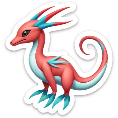 Meloetta-Milotic-Inteleon-Heliolisk-Helioptile-Salamence-Salandit-Latias-Fakémon-creature-hybrid sticker