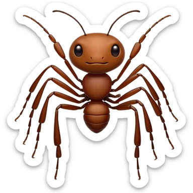 Cinematic Realistic Noble Ant Portrait Emoji, Poised and industrious, with a compact, meticulously segmented body covered in smooth, natural brown exoskeleton and focused, determined eyes rendered in lifelike detail, high shine, intelligent and resilient, styled with an air of urban diligence, focused and attentive, soft glowing outline, capturing the essence of a watchful and confident ant that appears ready to march out of the screen with unwavering authority! sticker