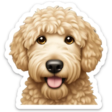 golden doodle dog with light colored fur sticker
