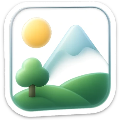 sunny landscape scene in matte glass style sticker