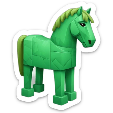 Green geometric trojan horse sticker