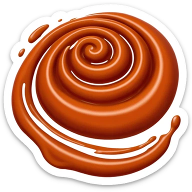 enchilada sauce, small swirl or puddle, rich reddish-brown, smooth and thick, glossy, velvety, ripples or peaks, deep earthy red, no dish, spoon, or faces, clean 3D, soft lighting, transparent background, emoji scale sticker