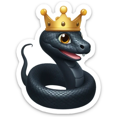 cute black snake with a crown sticker
