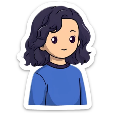 light skinned girl with dark wavy hair sticker