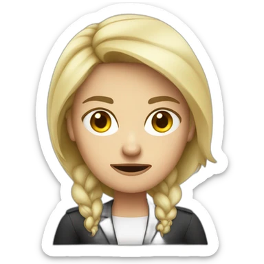 White Woman HR-manager crossed arms angry sticker