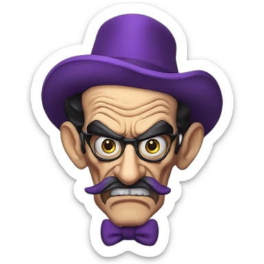 Salvador Dali angry waluigi sticker