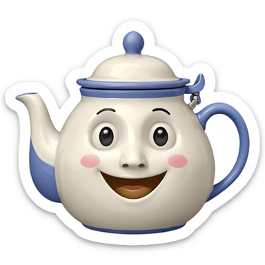 A character from the fairy tale Beauty and the Beast: Mrs. Potts, the lady who was turned into a teapot and retains the teapot's original form. sticker