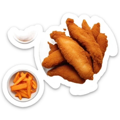 Chicken tenders and sweet potato fries sticker