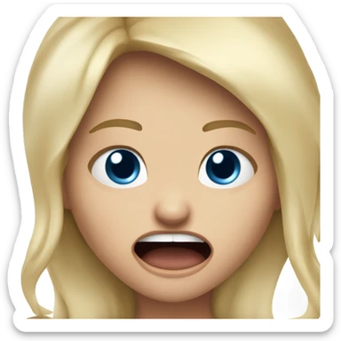 shouting girl called jorgina with blue eyes and blonde hair screaming angry  sticker