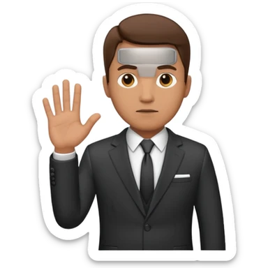 consulting man with hand sticker