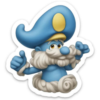 Smurf quatre sticker
