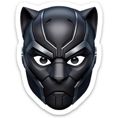 black panther marvel superhero full mask headshot sticker