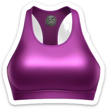 Hyper Realistic isolated side view of a metallic magenta sports bra yoga top. sticker