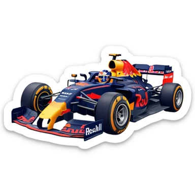 Max Verstappen driving a Formula 1 car, Red Bull livery, no text sticker