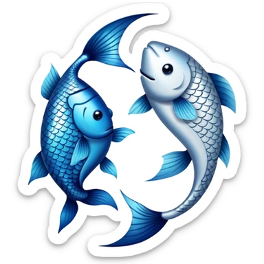 The zodiac symbol Pisces. Two fish in a “yin-yang” formation. sticker